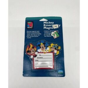 Vintage Disney Mickey Mouse Emergency Contact Numbers Refrigerator Fridge Magnet